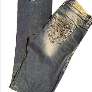 Rock Revival Jeans Women’s Betty Easy Boot Low Rise Frayed Hem 27 x 31.5